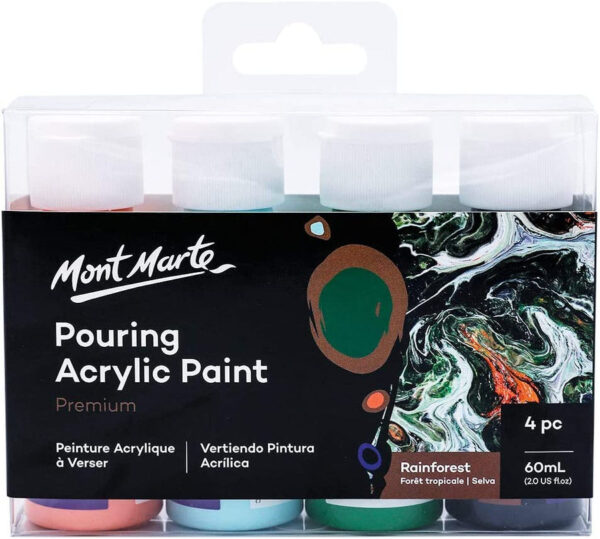 Mont Marte Pouring Acrylic Paint Set Premium 4 pc x 60 ml. - Image 5