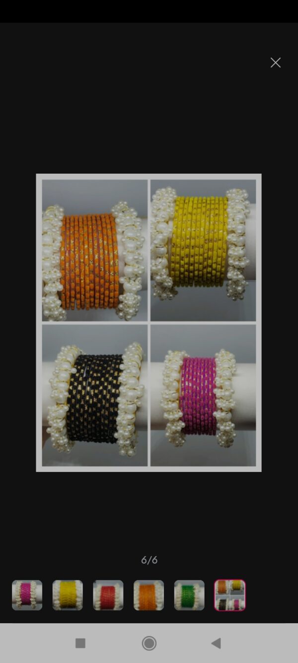 Beautiful Pearl Gajra Kara Set With Silk Bangles Set For Girls 