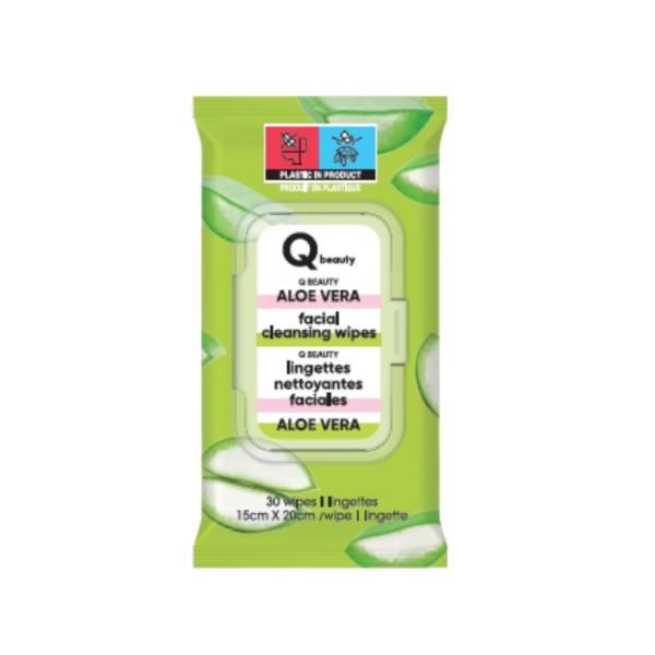 Q Beauty Aloe Vera Facial Cleansing Wipes (30 Wipes). - Image 4