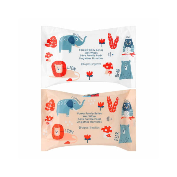 Forest Family Series Wet Wipes (20 Wipes×5 Packs). - Image 4