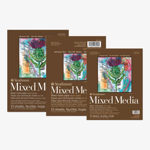 Strathmore 400 Series Mixed Media Pad Natural White 300 gsm 9" x 12". - Image 2