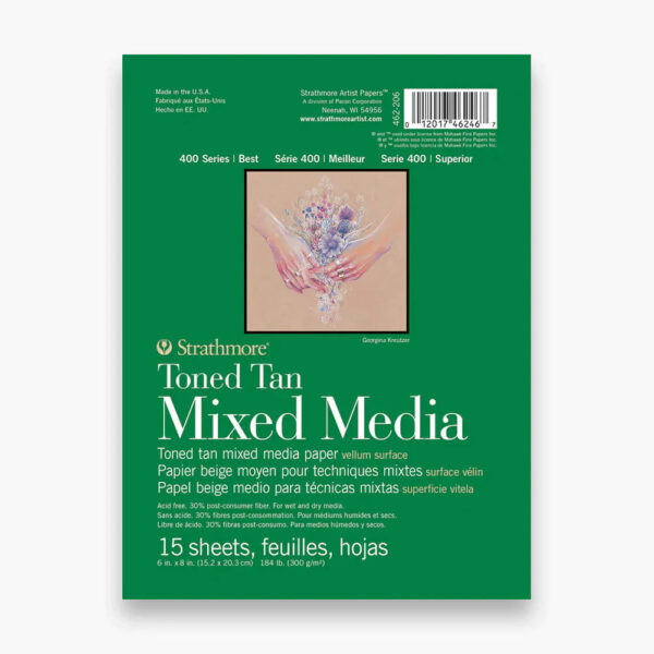 Strathmore Series 400 Mixed Media Pad Toned Tan 300gsm.