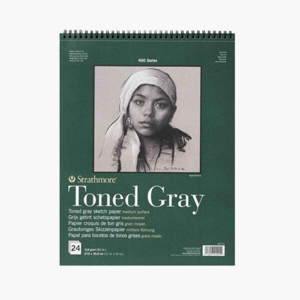 Strathmore Toned Gray 118gsm 9 inches × 12 inches.