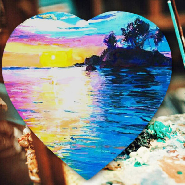 Superb Board Heart Shape Artist Canvas Board Available In Different Sizes. - Image 2