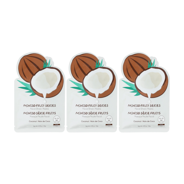 Pack of 3 | Fruit Series Hydrating Facial Sheet Mask (Coconut).