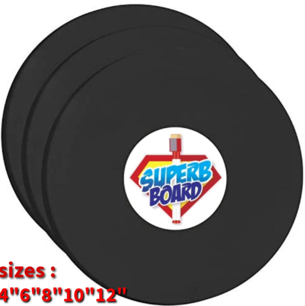 Superb Board Round Black Canvas Board Available In 5 Different Sizes. - Image 5