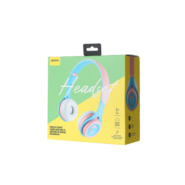 Color Blocking Wireless Headset Model: EBP-22030 (Blue & Pink). - Image 3