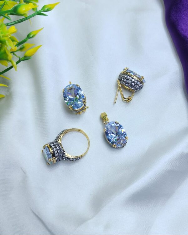 Unique & stylish Casting Made Zircon stones Beautiful Ladies Combo set Adjustable Size