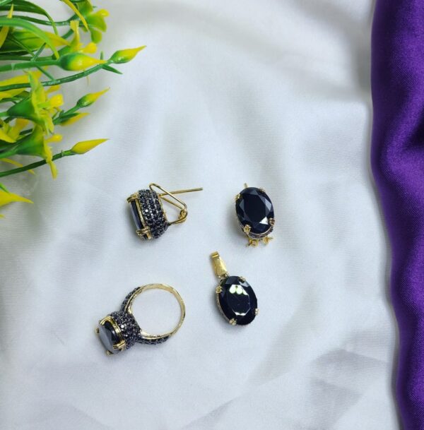 Unique & stylish Casting Made Zircon stones Beautiful Ladies Combo set Adjustable Size - Image 3