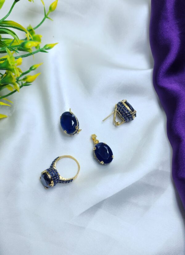 Unique & stylish Casting Made Zircon stones Beautiful Ladies Combo set Adjustable Size - Image 5