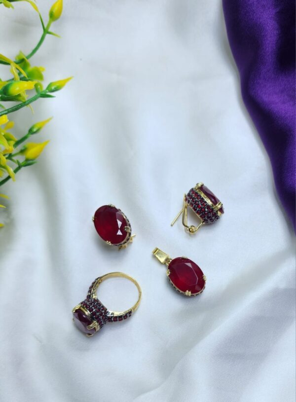 Unique & stylish Casting Made Zircon stones Beautiful Ladies Combo set Adjustable Size - Image 9