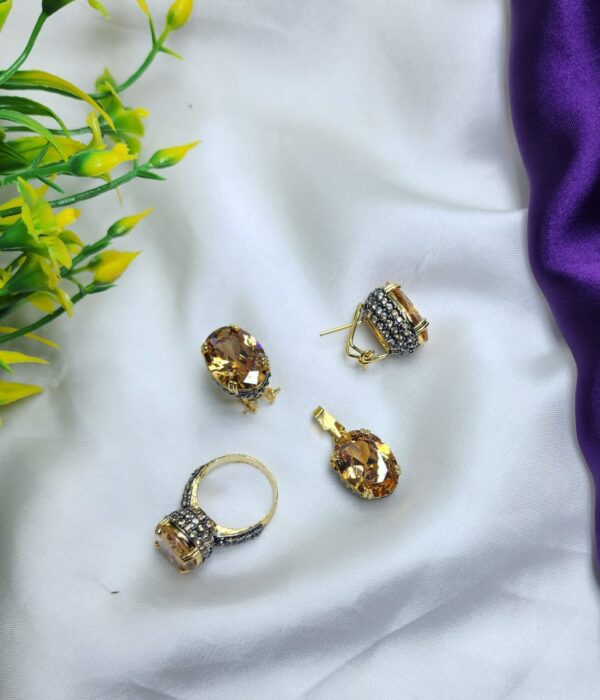 Unique & stylish Casting Made Zircon stones Beautiful Ladies Combo set Adjustable Size - Image 10