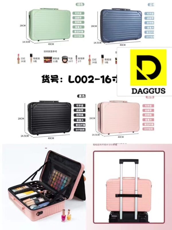 Travel Makeup Bag Cosmetic Case, Professional Makeup Case ,Three Colour Light Source, With Removable Compartment, Portable LED Mirror Make-up Bag cosmetic case: