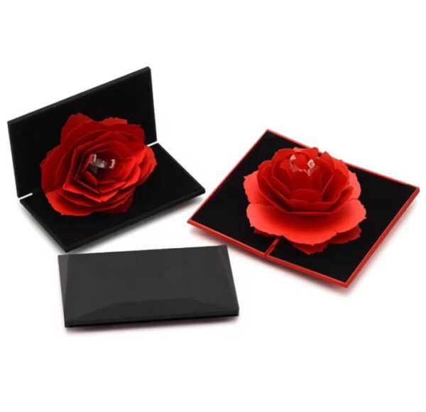 Unique Pops Up Rose Wedding Engagement Rings Box Surprise Jewelry Storage Holder Valentine’s day Best Gift Boxes For Women Rings