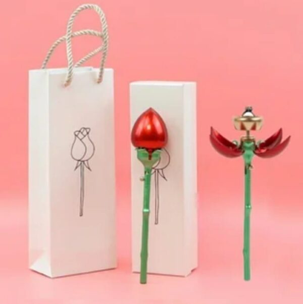 Red Rose Jewelry Box Highly Resistant To Oxidation Metal Baking Paint Synthetic Resin Jewelry Packaging Box Valentine's Day Box/Gift Box: - Image 5