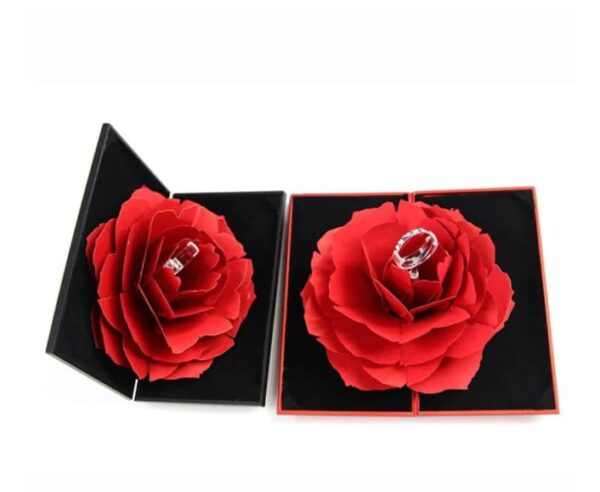 Unique Pops Up Rose Wedding Engagement Rings Box Surprise Jewelry Storage Holder Valentine’s day Best Gift Boxes For Women Rings - Image 5