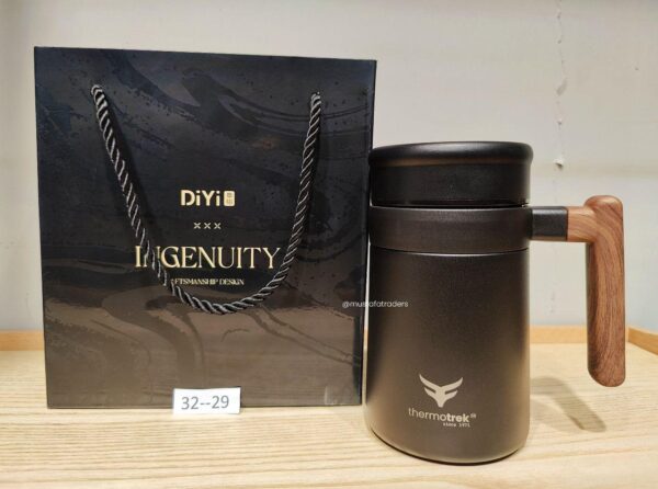Travel Coffee Mug 480ML Thermal Bottle Coffee Cup Vacuum Mug  Non-slip Leak-Proof  Thermos Insulated Cup: ,Available In 2 Colors :Item Code:(32-28,Skin),(32-29,Black): - Image 2