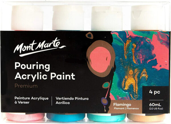 Mont Marte Pouring Acrylic Paint Set Premium 4 pc x 60 ml. - Image 6