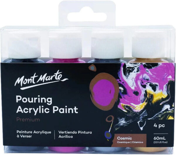 Mont Marte Pouring Acrylic Paint Set Premium 4 pc x 60 ml. - Image 4