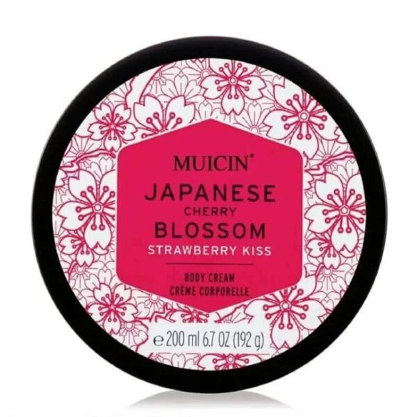 Muicin Japanese Cherry Blossom Strawberry Embrace Body Cream, Sweetly Scented Silkiness, 200 ML.