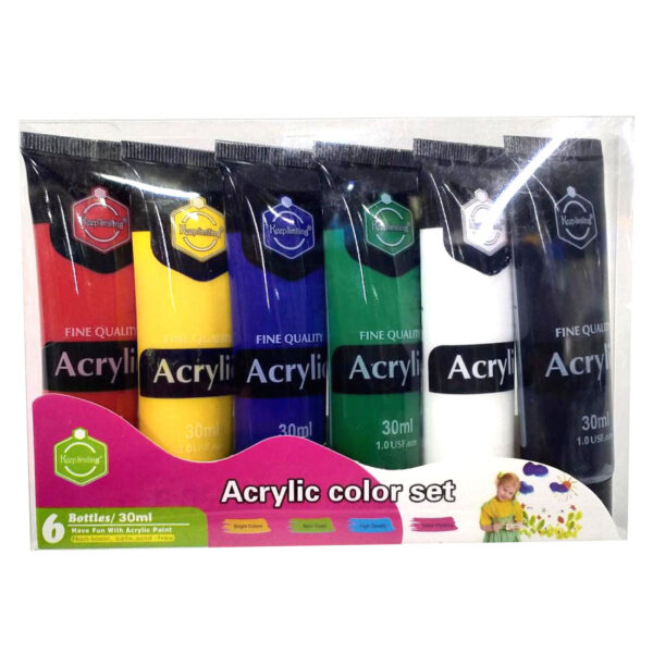Keep Smiling Acrylic Paints 30 ml Pack of 6.