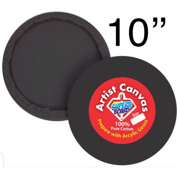 Superb Board Round Black Canvas Board Available In 5 Different Sizes. - Image 3