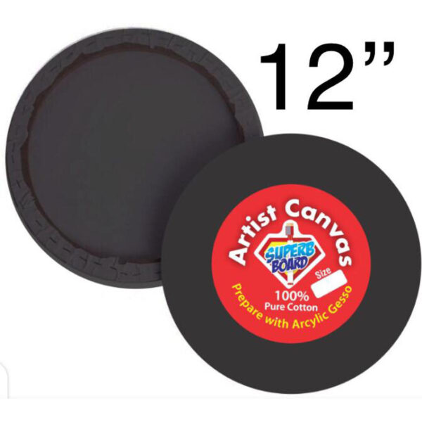 Superb Board Round Black Canvas Board Available In 5 Different Sizes. - Image 4