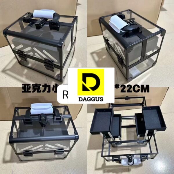 Cosmetic Case, Transparent Make-Up Case, Portable Beauty Case, Display Case, Acrylic Lockable Jewelry Box, Makeup Organizer for Bathroom, Chest of Drawers, Transparent