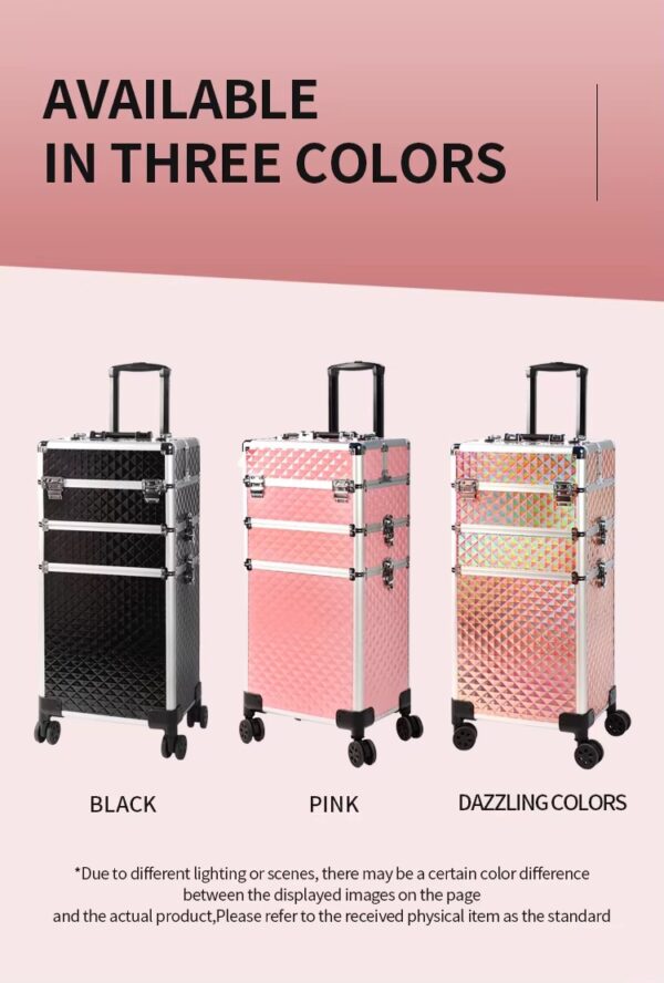 New 3 in1 Multifunction Makeup Case Trolley Nail Hairdresser Beauty Box Rolling Case with locks