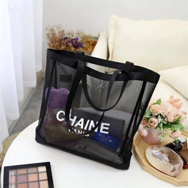 Makeup wash bag transparent mesh storage bag.