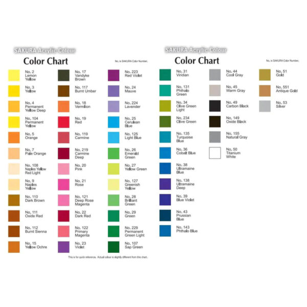 Sakura Acrylic Paint Tubes 75 ml Available In 58 Colors. - Image 12