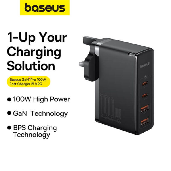 Baseus GaN2 Pro Quick Charger 2C+2U 100W - Image 3
