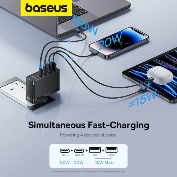 Baseus GaN2 Pro Quick Charger 2C+2U 100W - Image 4