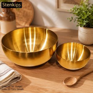Stenkips Golden Bowl Stainless Steel Salad or Soup Bowl 11 cm 25-12