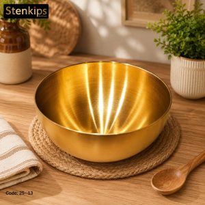 Stenkips Golden Bowl Stainless Steel Salad or Soup Bowl 9 cm 25-13