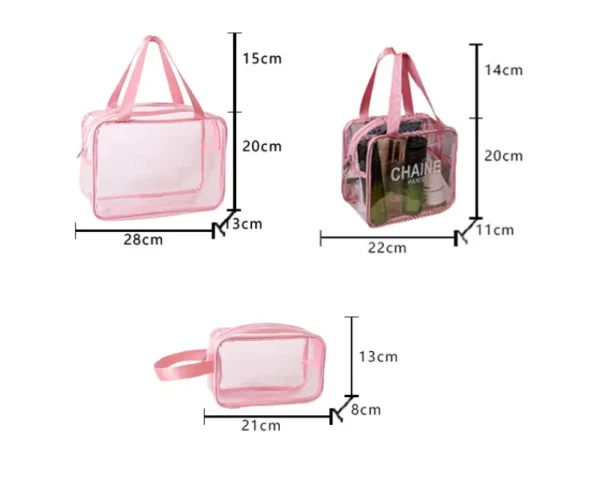 Large Capacity Neon Transparent PVC Cosmetic Bag - Image 3