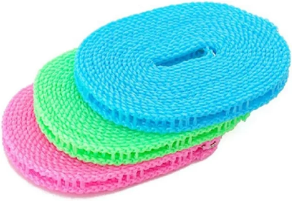 Plastic Cloth Hanging Rope Clothesline 5 Meter Multicolor - Image 6