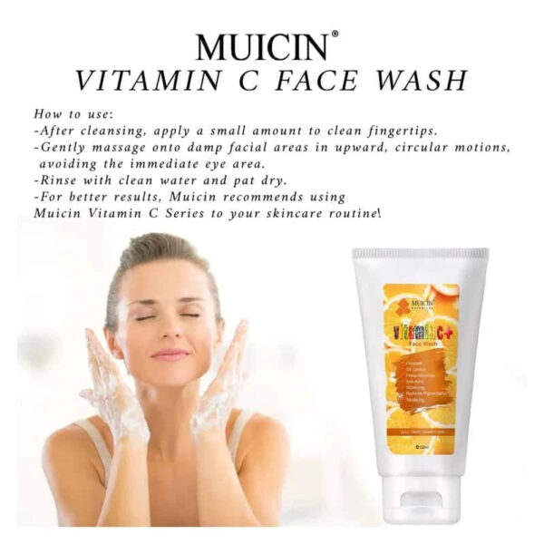MUICIN Vitamin C+ Face Wash, Energizing Bright Clean. - Image 3