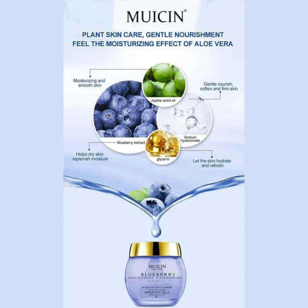 MUICIN Blueberry Deep Cleanser & Radiance Gel 150 g, Hydrate & Repair Skin. - Image 6