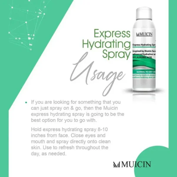 MUICIN Hyaluronic Acid Express Hydrating Spray, Instant Moisture Mist. - Image 2