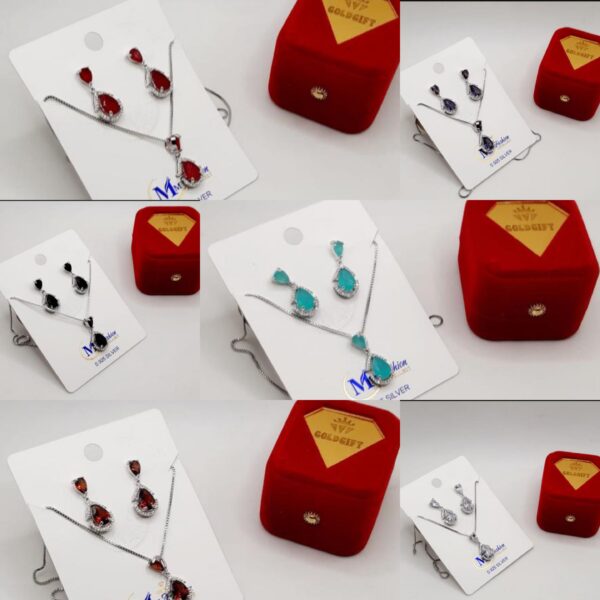 China Gold zircon Stones Locket Set With Chain