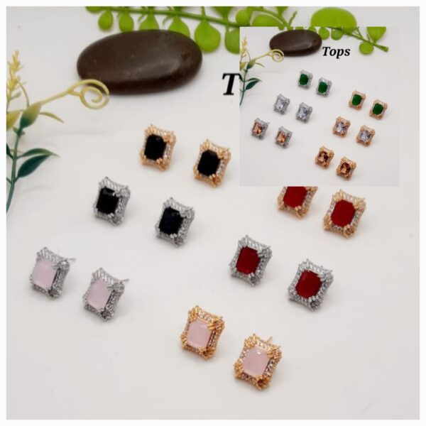 Zircon square stone fancy tops