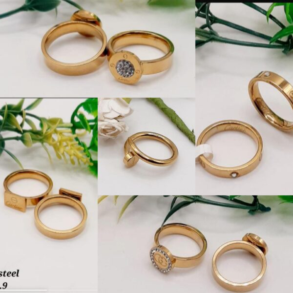 Stainless steel golden fancy rings