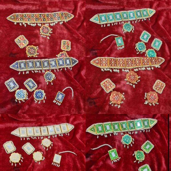 Meenakari multi shades choker with Bindiya