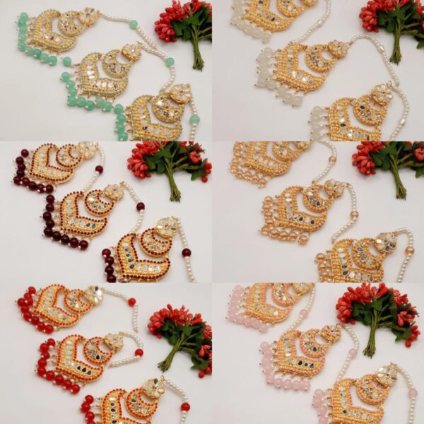 Kundan style earring and Bindiya Set