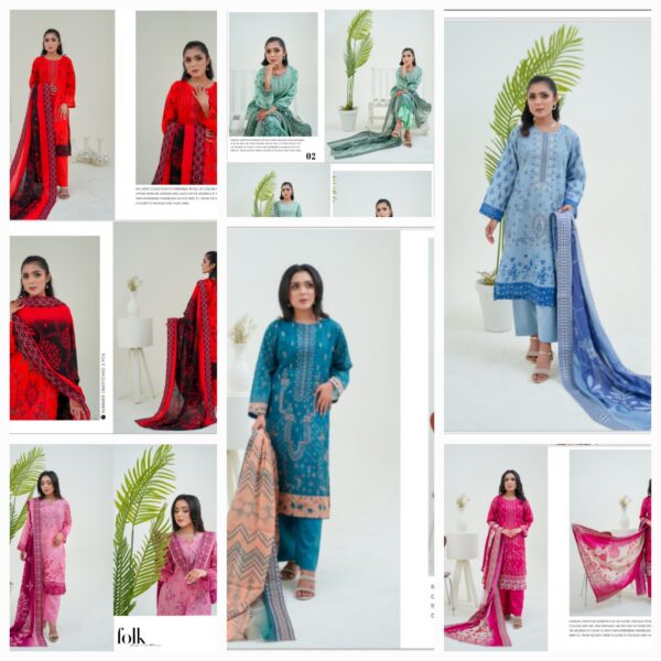 JUGNI VOL 775 BY HOORIA ARTS UNSTITICHED 3PC LAWN NEW COLLECTION 2025