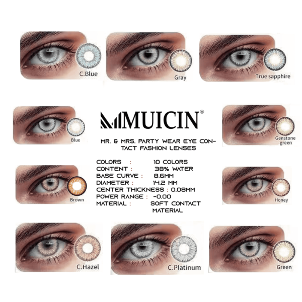 Muicin Mr & Mrs Party Colored Contact Lenses, Vibrant Eye Transformation (Green). - Image 5
