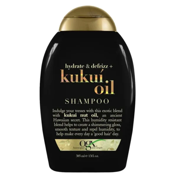 OGX Hydrate + Defrizz Kukui Oil Shampoo, 385 ml.