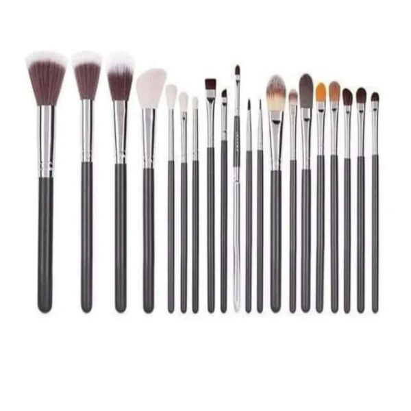 MUICIN Metallic Eye & Face Makeup Brush Set of 20 Pieces in Grey Flap Pouch. - Image 3