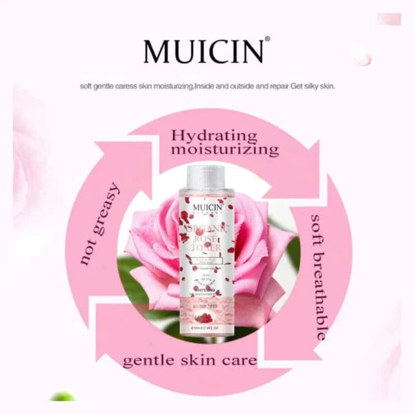 MUICIN Organic Rose Hydration Toner 300 ml, Soothe & Refresh Skin. - Image 4